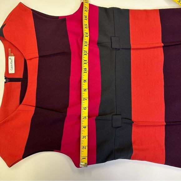 Calvin Klein Multicolored Striped Midi Dress - Size 12 - Picture 10 of 11